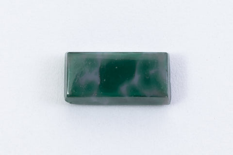 Vintage 6mm x 12mm Green/Gray Mottled Rectangle Cabochon #XS37-A-1