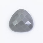 Vintage 11mm Gray Faceted Rounded Triangle Cabochon #XS37-C
