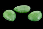 Vintage 12mm x 15mm Green and White Stripe Pear Cabochon #XS37-D