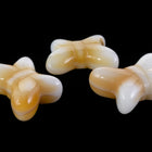 Vintage 14mm x 19mm White/Caramel Glass Butterfly #XS37-E-2