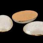 Vintage 13mm x 18mm Frosted Off White Oval Cabochon #XS38-D
