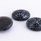 Vintage 18mm Luster Black Round Beaded Spiral Cabochon #XS39-C