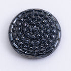Vintage 18mm Luster Black Round Beaded Spiral Cabochon #XS39-C