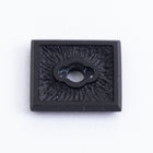 Vintage 10mm x 12mm Black Rectangle Cabochon with 9ss Setting #XS40-B