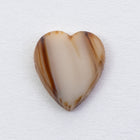 Vintage 8mm x 9mm Beige Marbled Heart Cabochon #XS42-D