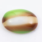 Vintage 10mm x 14mm Green/Brown/Beige Stripe Oval Cabochon #XS43-D