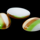 Vintage 10mm x 14mm Green/Brown/Beige Stripe Oval Cabochon #XS43-D