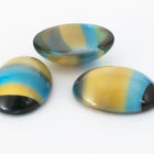 Vintage 13mm x 18mm Green/Yellow/Blue/Gray Stripe Oval Cabochon #XS43-H