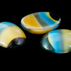 Vintage 13mm x 18mm Green/Yellow/Blue/Gray Stripe Oval Cabochon #XS43-H