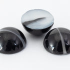 Vintage 11mm White Striped Black Round Cabochon #XS44-A