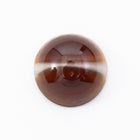 Vintage 11mm White Striped Brown Round Cabochon #XS44-C