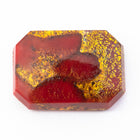 Vintage 13mm x 18mm Opaque Red/Gold Foil Octagon Cabochon #XS45-A