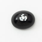 Vintage 8mm x 10mm Black Oval Cabochon with White Flower (2 Pcs) #XS46-C-7