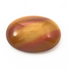 Vintage 10mm x 14mm Terracotta/Ochre Stripe Oval Cabochon #XS47-F