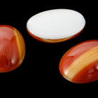 Vintage 13mm x 18mm Terracotta/Ochre Stripe Oval Cabochon #XS47-G