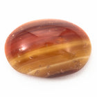 Vintage 13mm x 18mm Copper Flecked Terracotta/Ochre Stripe Oval Cabochon #XS47-H