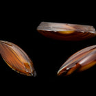 Vintage 8mm x 26mm Brown Stripe Smooth Navette Cabochon #XS48-F