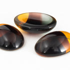 Vintage 13mm x 18mm Gray/Brown/Topaz Stripe Oval Cabochon #XS49-A-1