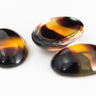 Vintage 13mm x 18mm Brown/Topaz Stripe Oval Cabochon #XS49-A-2