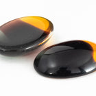 Vintage 18mm x 25mm Gray/Brown/Topaz Stripe Oval Cabochon #XS49-B-1