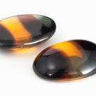 Vintage 18mm x 25mm Brown/Topaz Stripe Oval Cabochon #XS49-B-2
