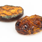 Vintage 13mm x 18mm Dark Topaz Bumpy Oval Cabochon #XS49-D