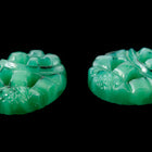 Vintage 8mm x 10mm Jade Green Carved Flower Oval Cabochon #XS5-C Lg