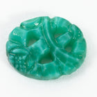 Vintage 8mm x 10mm Jade Green Carved Flower Oval Cabochon #XS5-C Lg