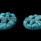 Vintage 8mm x 10mm Blue Carved Flower Oval Cabochon #XS5-D Lg