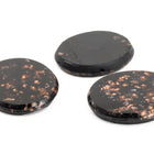 Vintage 15mm x 17mm Copper Flecked Black Oval Cabochon #XS53-A