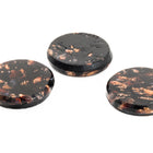 Vintage 12mm Copper Flecked Black Round Cabochon #XS53-B