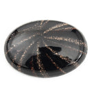 Vintage 13mm x 18mm Black Oval Cabochon with Copper Rays #XS53-D