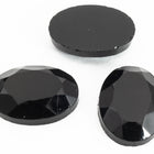 Vintage 13mm x 18mm Black Faceted Oval Fancy Stone #XS54-E