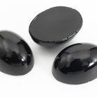 Vintage 13mm x 18mm Black High Dome Oval Cabochon #XS54-F