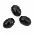 Vintage 5mm x 7mm Black Oval Cabochon (2 Pcs) #XS54-G