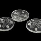 Vintage 18.5mm Matte Crystal Sand Dollar Sew On Cabochon #XS57-C