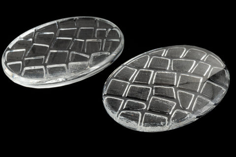 Vintage 30mm x 40mm Crystal Mosaic Glass Cabochon #XS57-G