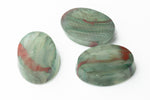 Vintage 14mm Green and Rust Oval Cabochon #1722