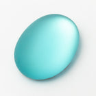 Vintage 15mm x 21mm Frosted Aqua Oval Cabochon #XS67-C