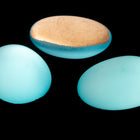 Vintage 15mm x 21mm Frosted Aqua Oval Cabochon #XS67-C