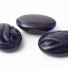 Vintage 15mm x 20mm Cobalt Carved Oval Cabochon #XS69-C-1