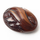 Vintage 15mm x 20mm Brown Carved Oval Cabochon #XS69-C-3