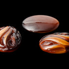 Vintage 15mm x 20mm Brown Carved Oval Cabochon #XS69-C-3