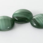 Vintage 10mm Dark Green Stripe Round Cabochon #XS7-B