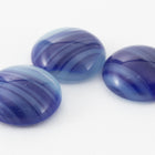 Vintage 9.5mm Indigo Stripe Round Cabochon #XS7-D