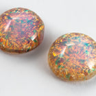 Vintage 11mm Opal Pink Round Foil Cabochon #XS76-B