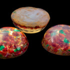 Vintage 15mm Pink Round Foil Cabochon #XS76-C