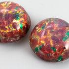 Vintage 15mm Pink Round Foil Cabochon #XS76-C