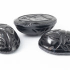 Vintage 10mm x 14mm Black Scarab Cabochon #XS77-B