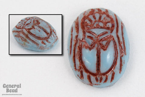 4mm x 6mm Turquoise/Brown Scarab Cabochon #XS78-F-General Bead